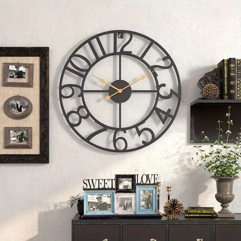 horloge murale rétro en métal décoration créative pour intérieur - vue 6 sur 11