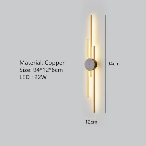applique murale led minimaliste en laiton pour restaurant