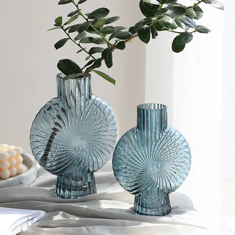 vase en verre moderne à motif spirale pour décoration intérieure - vue 4 sur 8