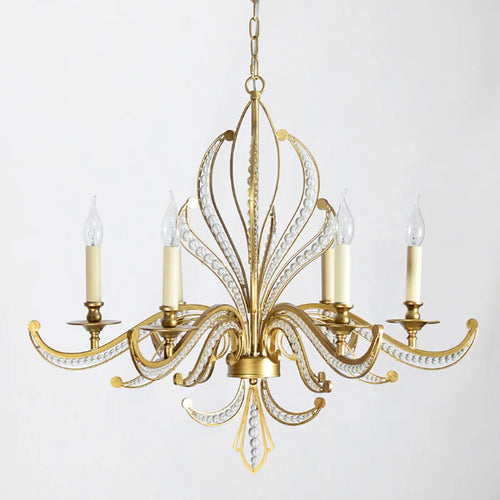 lustre de luxe or design moderne luminaire décoratif idéal bougie - vue 4 sur 13