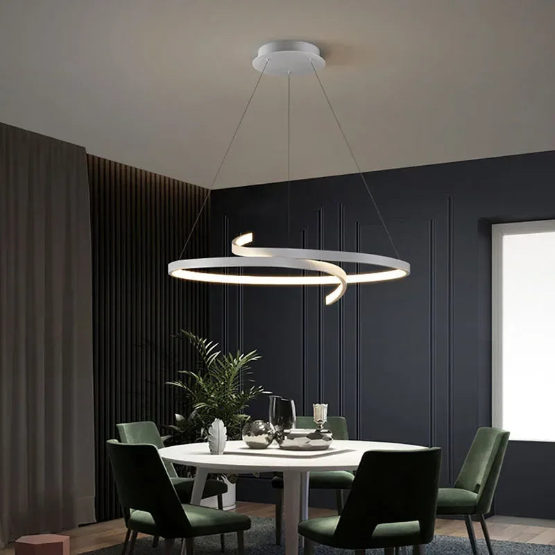 lustre led nordique pour éclairage intérieur et décoration - vue 5 sur 12