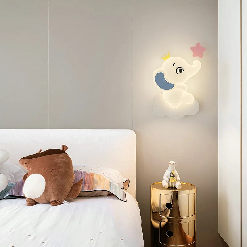 applique murale led modernes éléphant mignon pour enfants - vue 4 sur 12