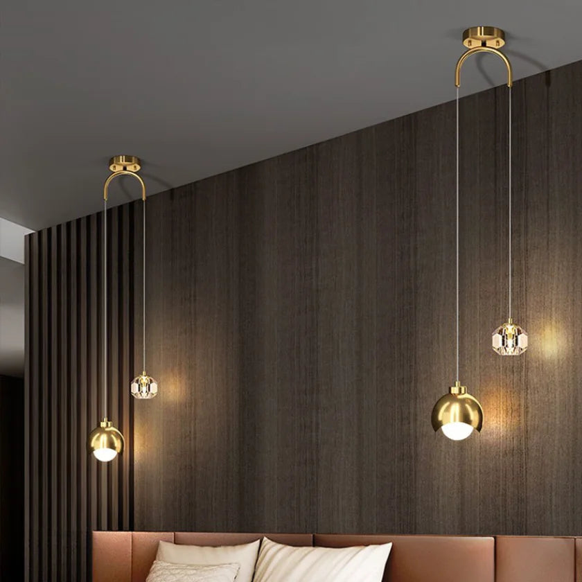 Éclairage de suspension LED moderne pour chambre à coucher chevet hôtel lampe suspendue décoration lustres entrée nordique plafonniers maison - vue 4 sur 12