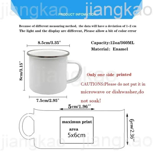 Mug enfant personnalisé animal cartoon émail avec anse