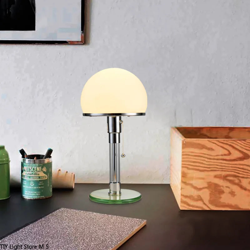 Wilhelm Wagenfeld Nordique Designer Bauhaus LED lampe de table design verre lampe de bureau chambre en acier inoxydable luminaires lampes de table - vue 4 sur 7