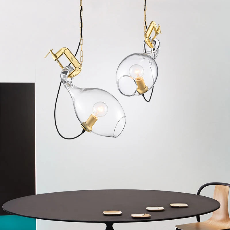 lustre moderne en verre pour un style postmoderne créatif