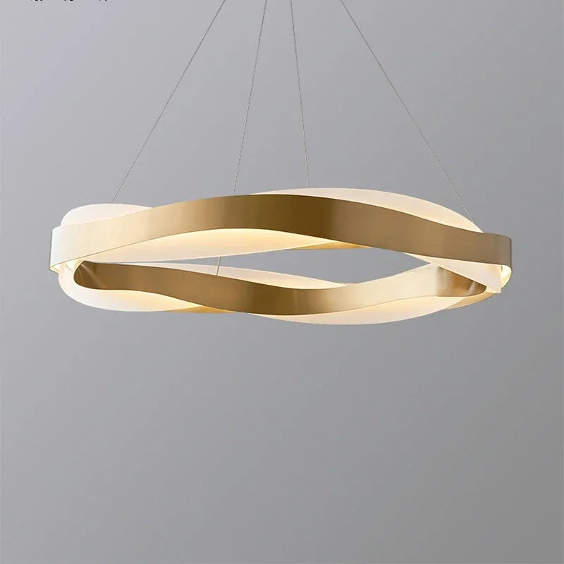 Lustres de cercle noir d'or de luxe décoration de la maison suspension pour salon Restaurant Hall lampes suspendues de plafond en acrylique - vue 7 sur 12