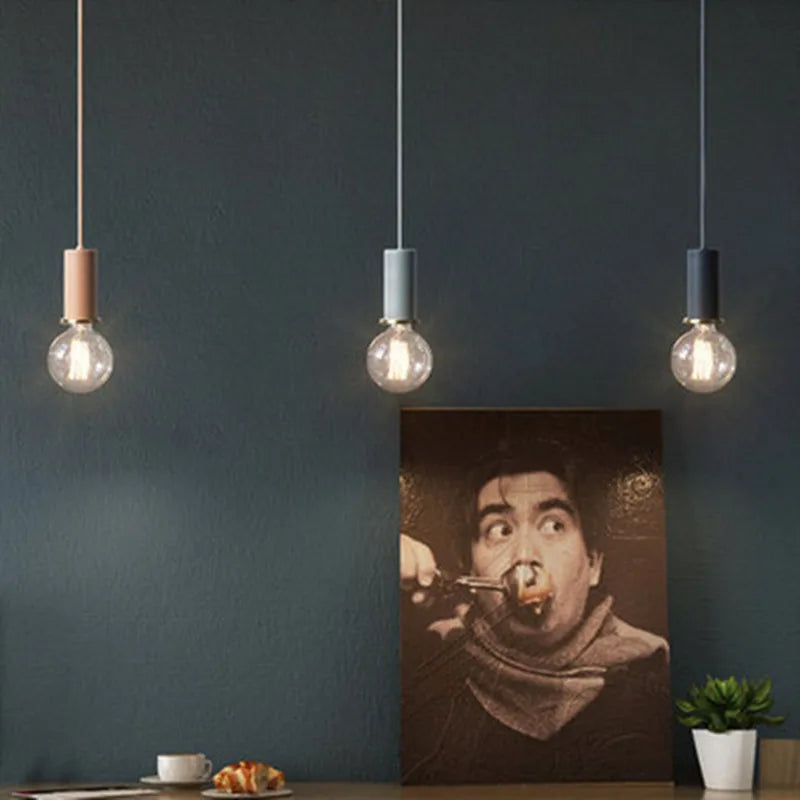 Nordique Macaron suspension moderne Simple chambre chevet cuisine plafonniers maison hôtel intérieur suspension - vue 2 sur 15