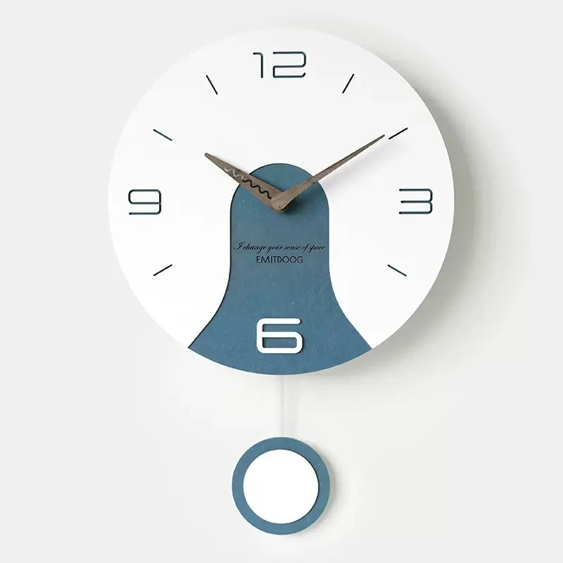horloge murale silencieuse en bois massif design créatif - vue 8 sur 11