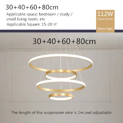 lustre moderne style nordique avec télécommande et anneau lumineux - vue 30 sur 30