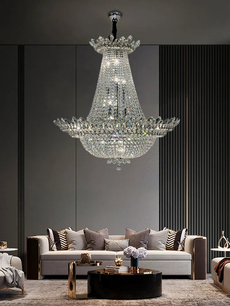 lustre led k9 cristal palace à intensité variable pour un éclairage élégant - vue 5 sur 16