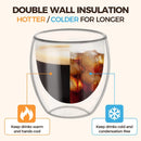 Tasses expresso verre double paroi isolante design moderne