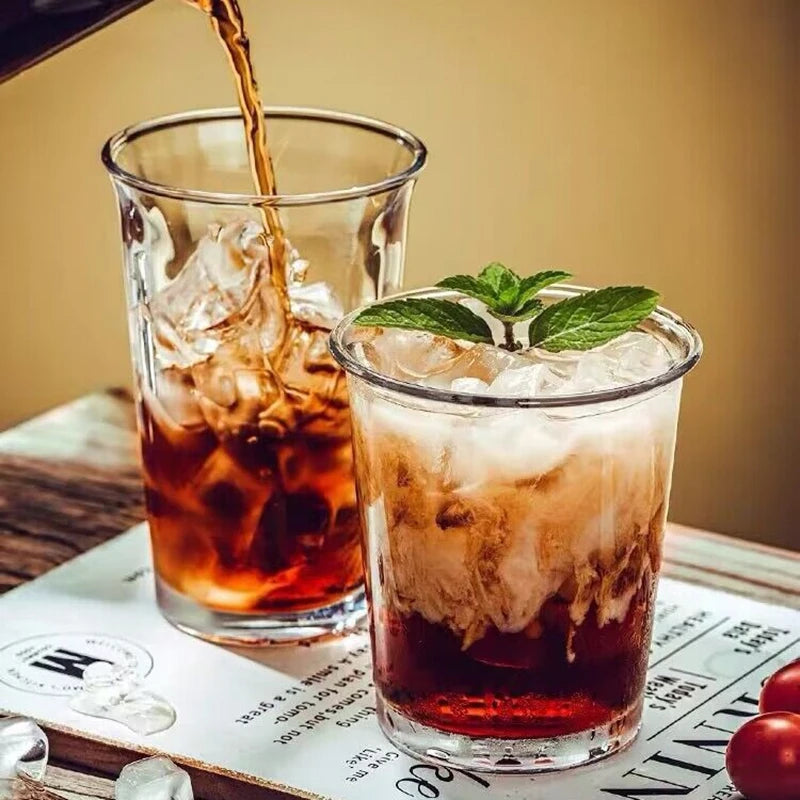 Tasses verre transparent style old fashioned café luxe