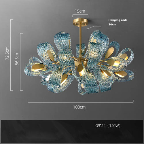 lustre suspendu en verre cristal éclairage moderne pour intérieur - vue 13 sur 21