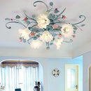 plafonnier led romantique style pastoral avec fleurs et herbe