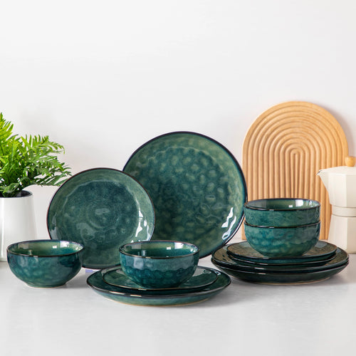 Service de table céramique effet artisanal 4 personnes