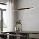 Perles en bois modernes longues lampes suspendues linéaires LED réglable avec RC lampe suspendue d'intérieur cuisine île salle à manger salon bureau