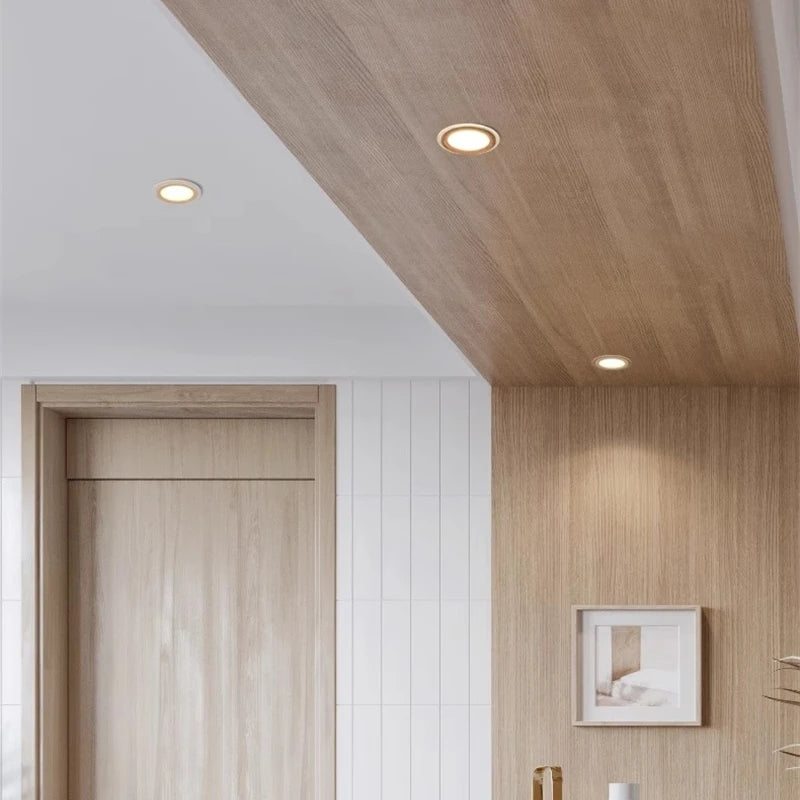 Plafonnier LED encastré Ultra-mince en Grain de bois - vue 7 sur 10