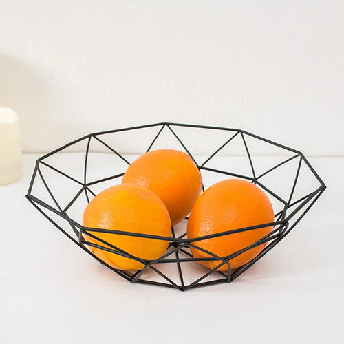 panier à fruits en fer tissé pour décoration de cuisine