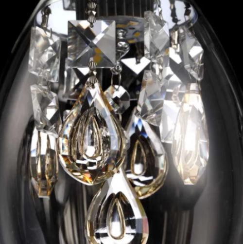 suspension moderne en cristal avec abat-jour en verre pour éclairage décoratif - vue 6 sur 5