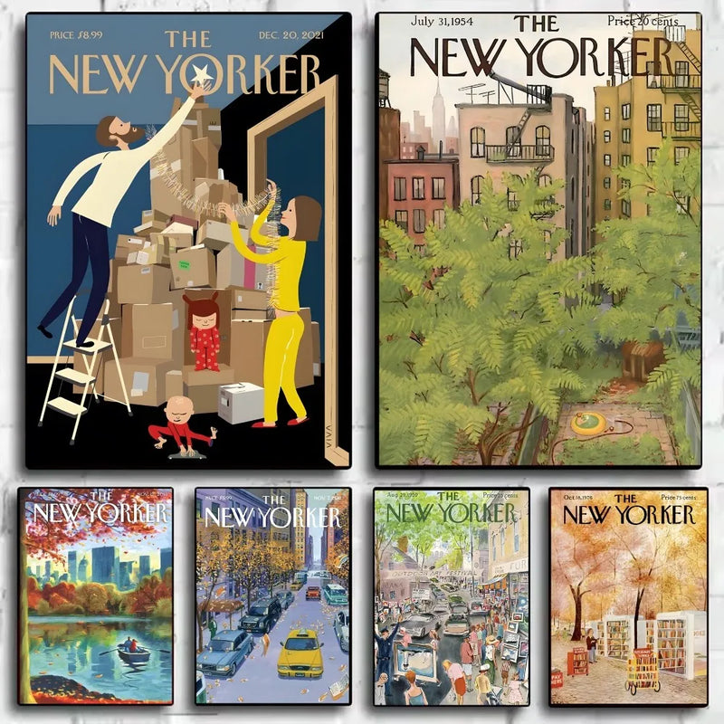 affiche art mural new yorker autocollant étanche décoration esthétique