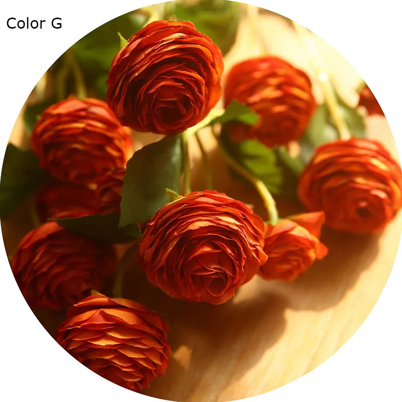 fleurs artificielles en soie roses et renoncules pour décoration de mariage - vue 10 sur 13