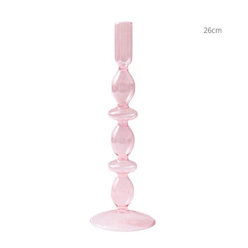 bougeoir en verre conique pour table de mariage et décoration nordique - vue 12 sur 28