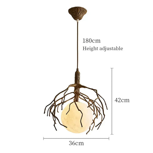lustre suspendu en forme de branche d'arbre à led décor rétro - vue 13 sur 12