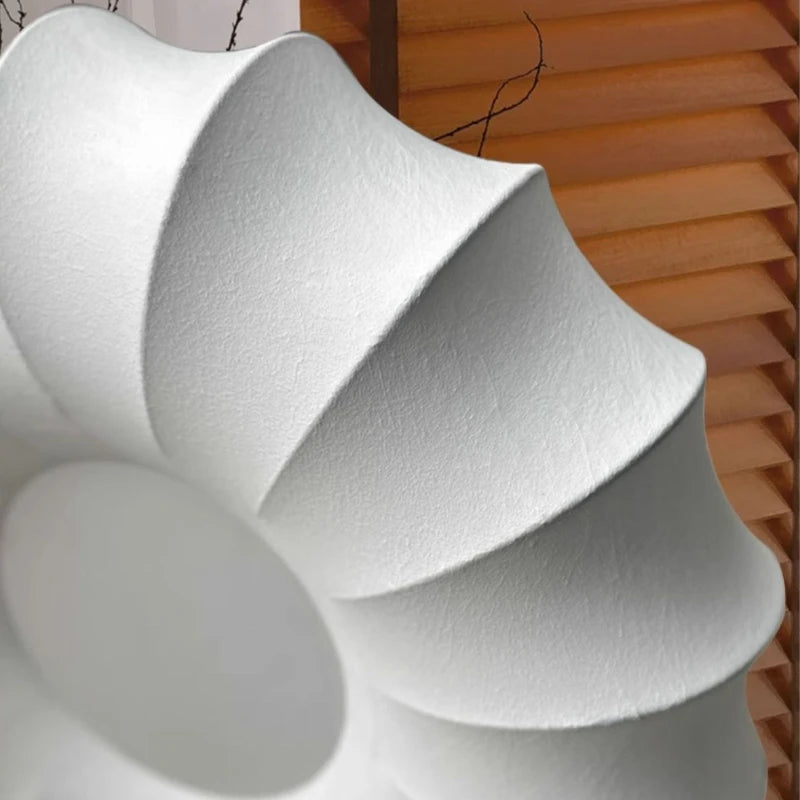 lustre en soie avec abat-jour en tissu lumineux - vue 5 sur 9