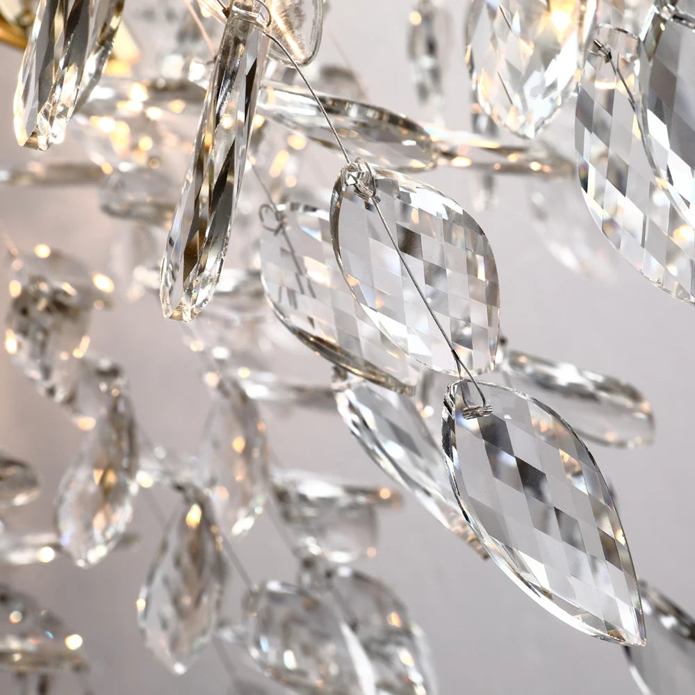 lustre nordique led en cristal de luxe décoration - vue 6 sur 14
