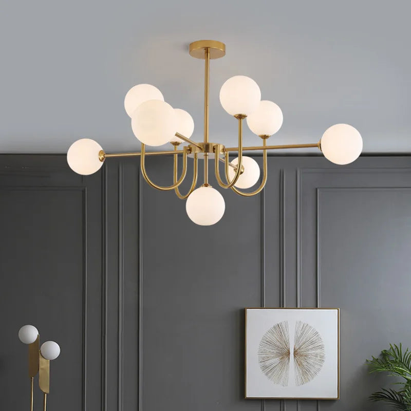 lustre led design moderne en forme de haricot magique - vue 4 sur 9
