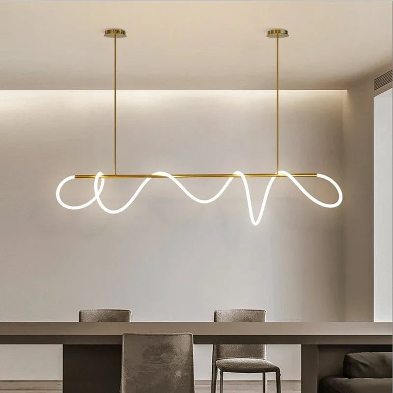 Nordic Modern Round Ceiling Chandelier For Living Room Restaurant Bedroom Hotel Home Decor Hanging Led Lamp Lustre Lighting - vue 3 sur 16