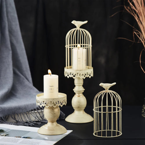 lustre cage à oiseaux rétro pour dîner romantique et mariage - vue 3 sur 12
