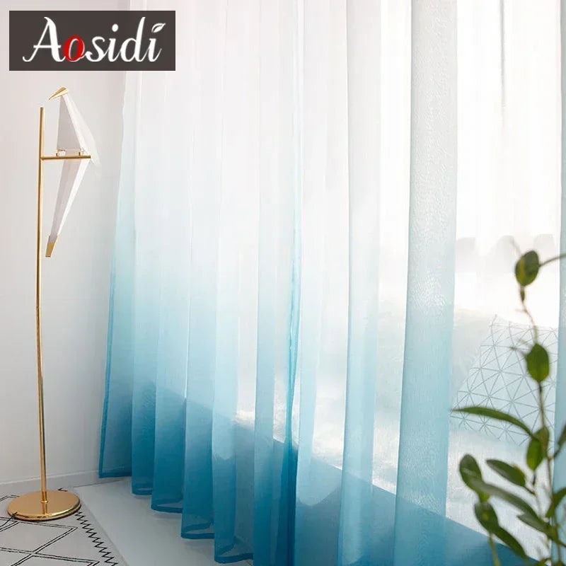 Voilage tulle dégradé moderne léger pour salon chambre