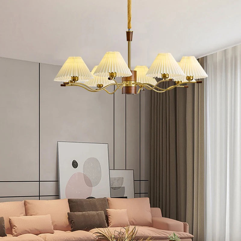 lustre en bois pour décoration luminaire suspendu - vue 4 sur 14