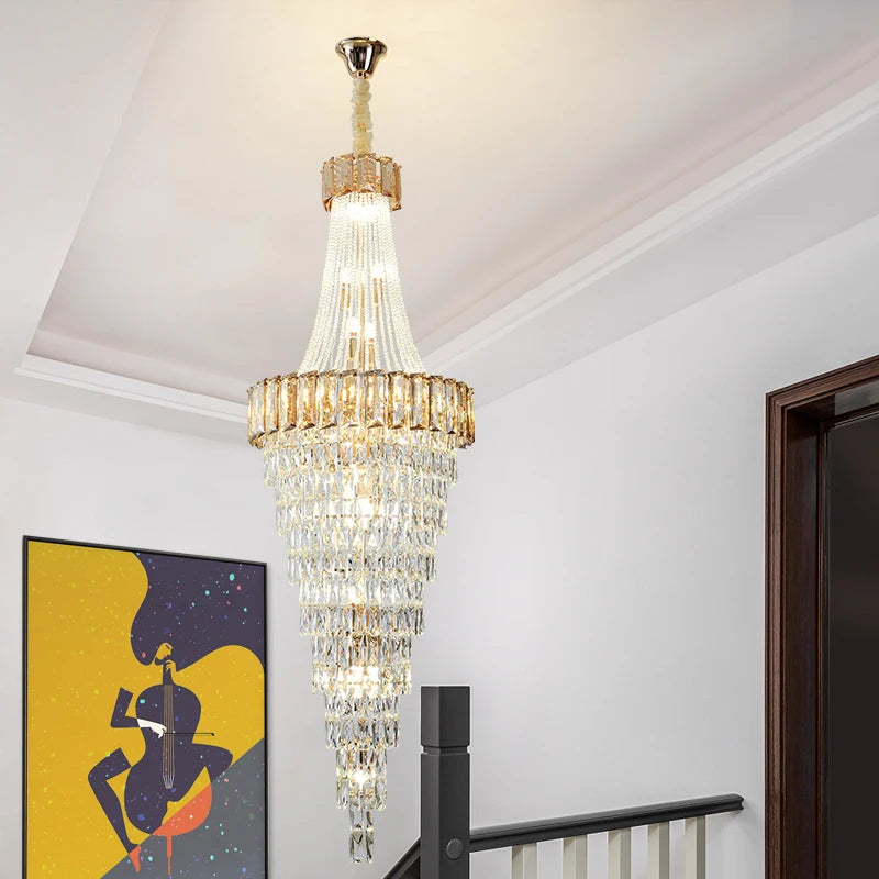 lustre contemporain en cristal pour décoration intérieure élégante - vue 3 sur 16