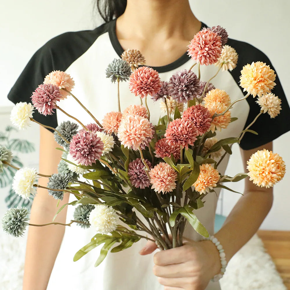 5 têtes de pissenlit fleurs artificielles pour décoration mariage fête - vue 3 sur 13