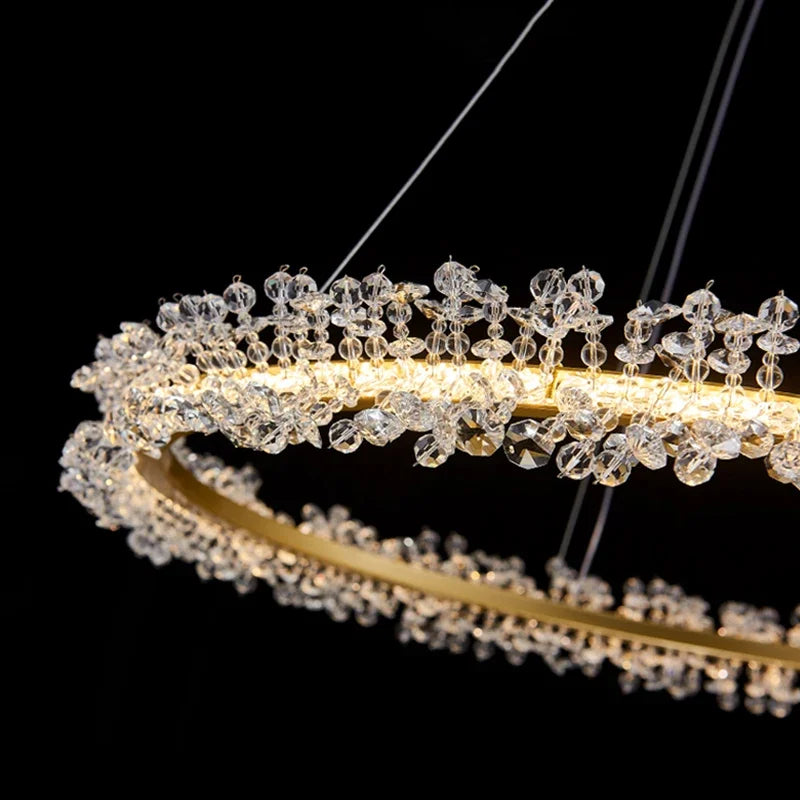 lustre nordique de luxe en cristal pour décoration moderne
