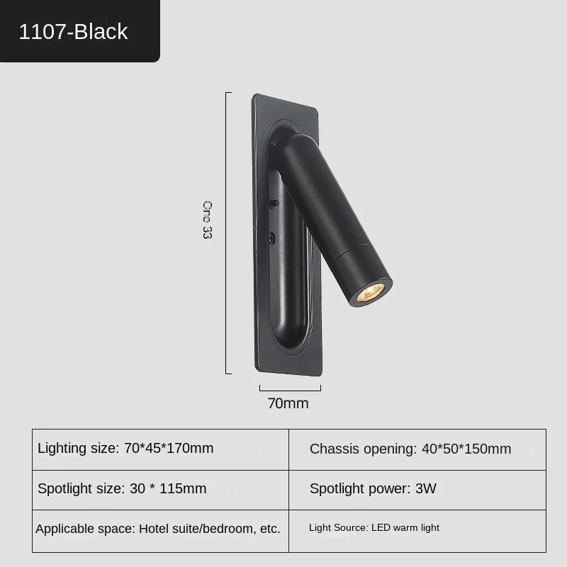 applique murale intérieure led avec chargement usb pour hôtel - vue 12 sur 12