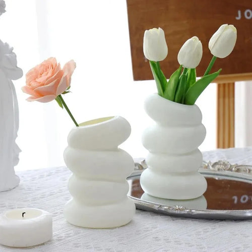 vase en spirale en plastique pour décoration créative de fleurs - vue 7 sur 6