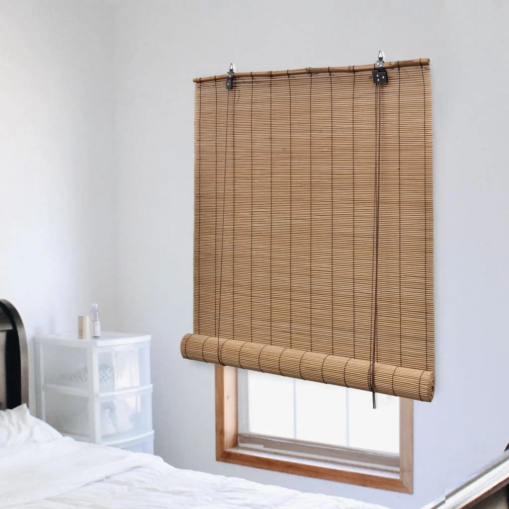 Store roulant en bambou style naturel pour fenêtre salon