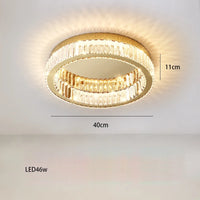 lustre rond en cristal dimmable led de luxe