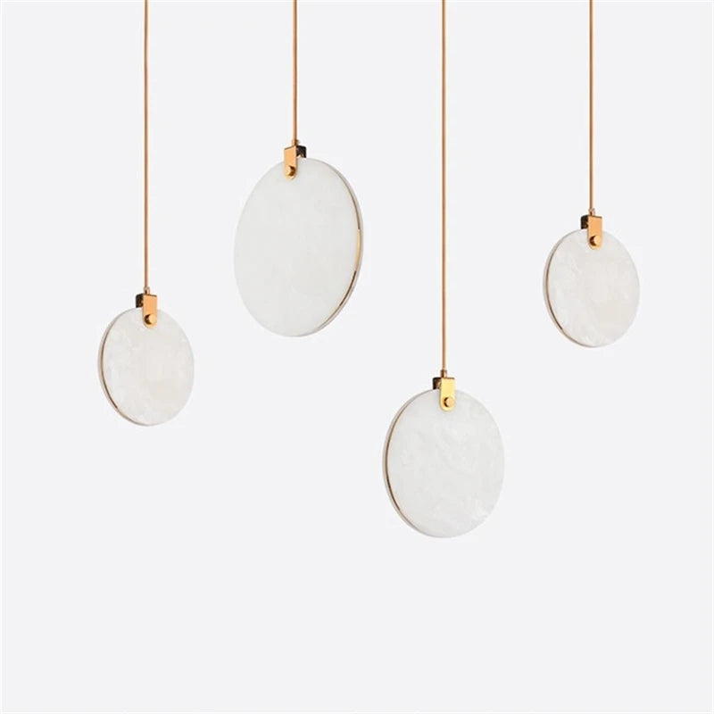 lustre moderne en marbre créatif led imitation luxe - vue 7 sur 10
