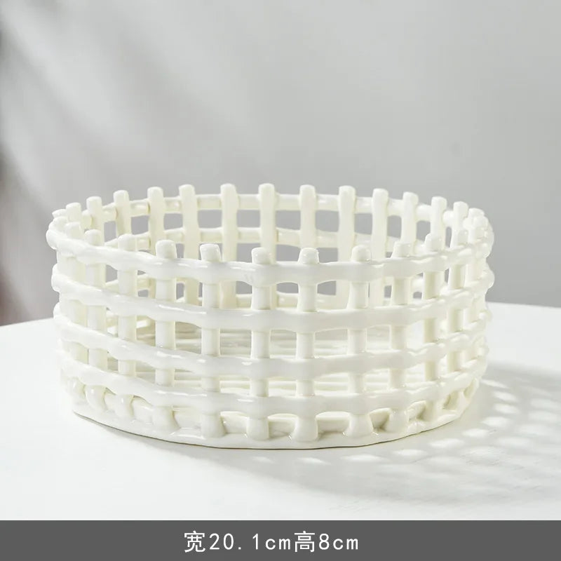 panier de rangement en céramique pour fruits et ustensiles de cuisine - vue 20 sur 21