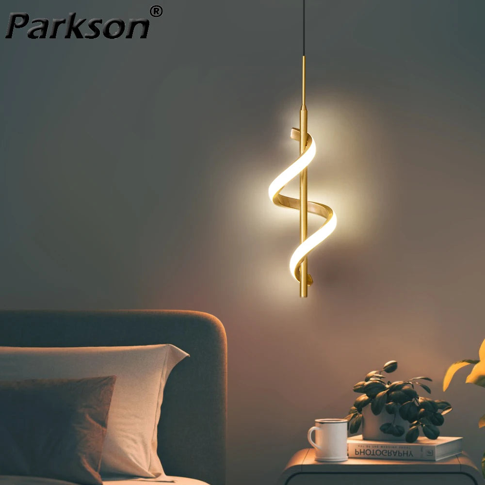 Suspension LED créatif moderne à spirale - vue 4 sur 12