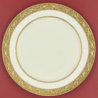 Assiette porcelaine style palais relief steak doré