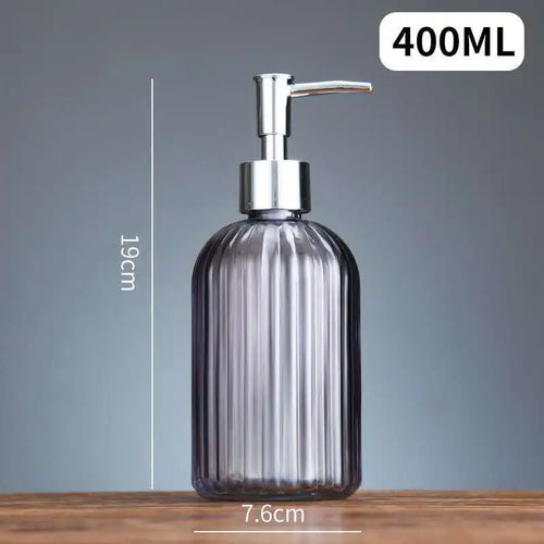 distributeur de savon liquide en verre portable pour salle de bain - vue 15 sur 17