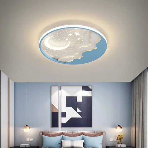 plafonnier led moderne étoile lune pour décoration et lecture - vue 2 sur 12