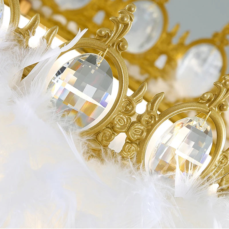 lustre nordique en plumes pour chambre de filles style luxe créatif - vue 6 sur 10