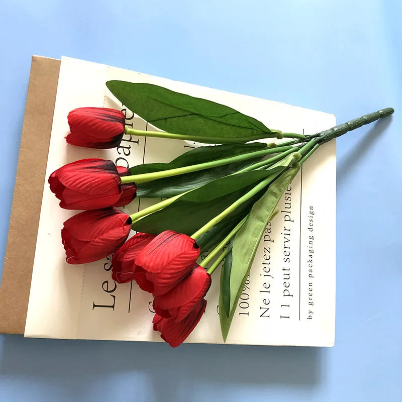 bouquet de tulipes artificielles pour mariage et décoration intérieure - vue 7 sur 11